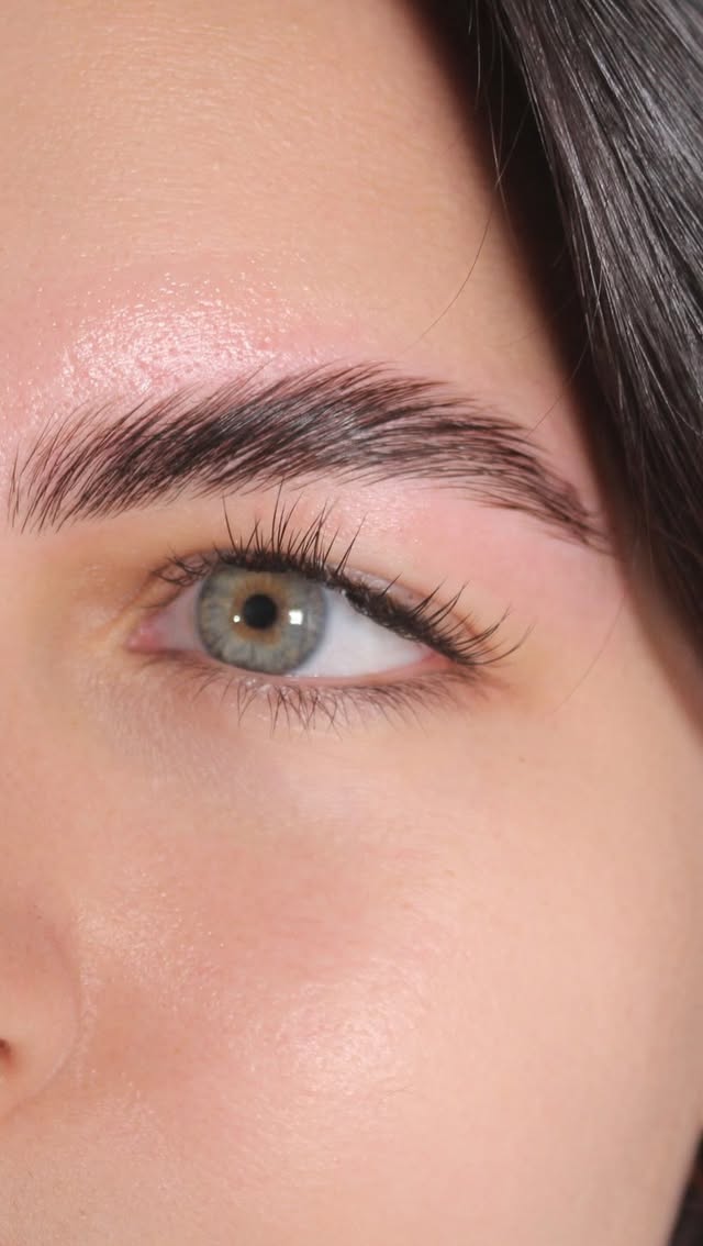 Brow lamination close-up